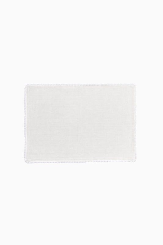 Linen Delight Lace Placemat Set-Angora White