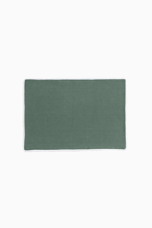 Linen Delight Lace Placemat Set-Bottle Green