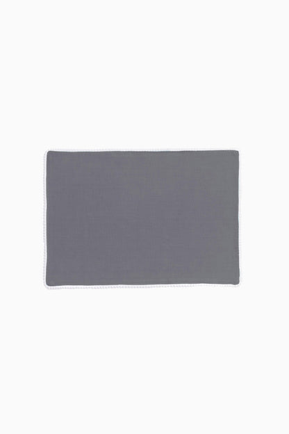 Linen Delight Lace Placemat Set-Charcoal Grey