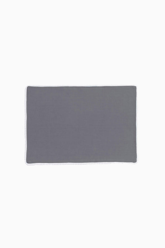 Linen Delight Lace Placemat Set-Charcoal Grey