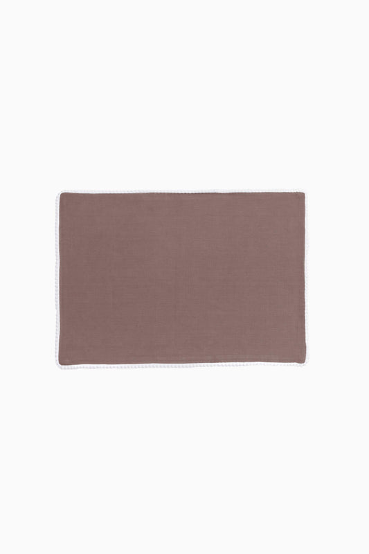 Linen Delight Lace Placemat Set-Caramel Brown