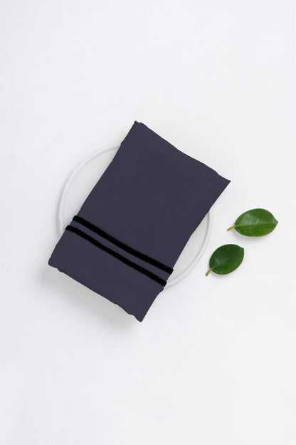 Linen Black Needled Napkin Set