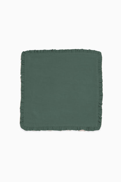 Linen Ruffle Medley Napkin Set-Bottle Green