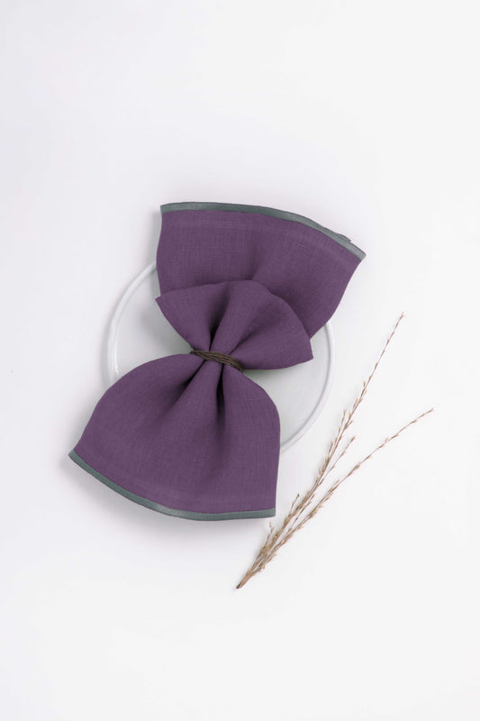 Linen Grey Needled Napkin Set