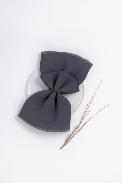 Linen Grey Needled Napkin Set