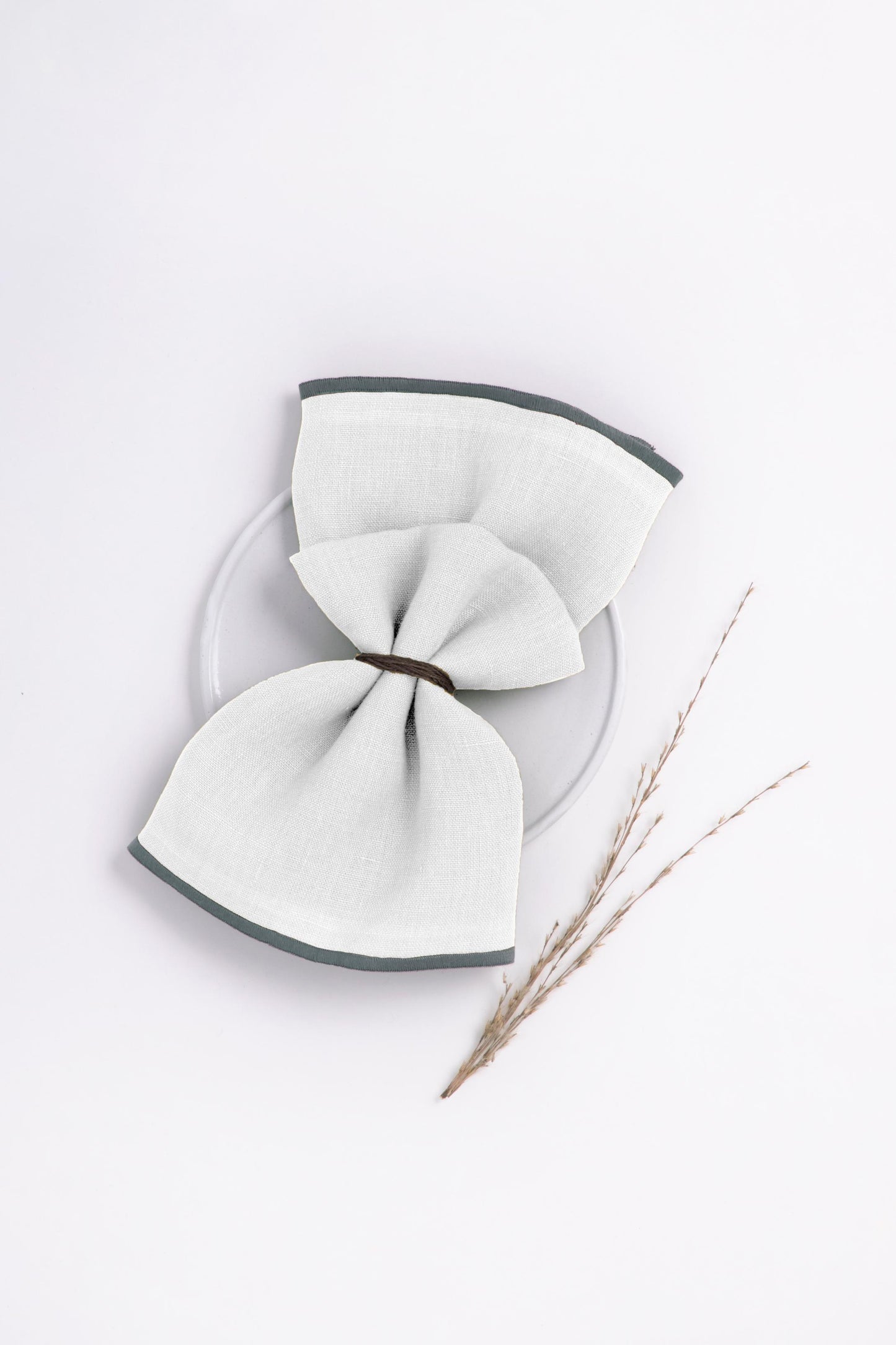 Linen Grey Needled Napkin Set