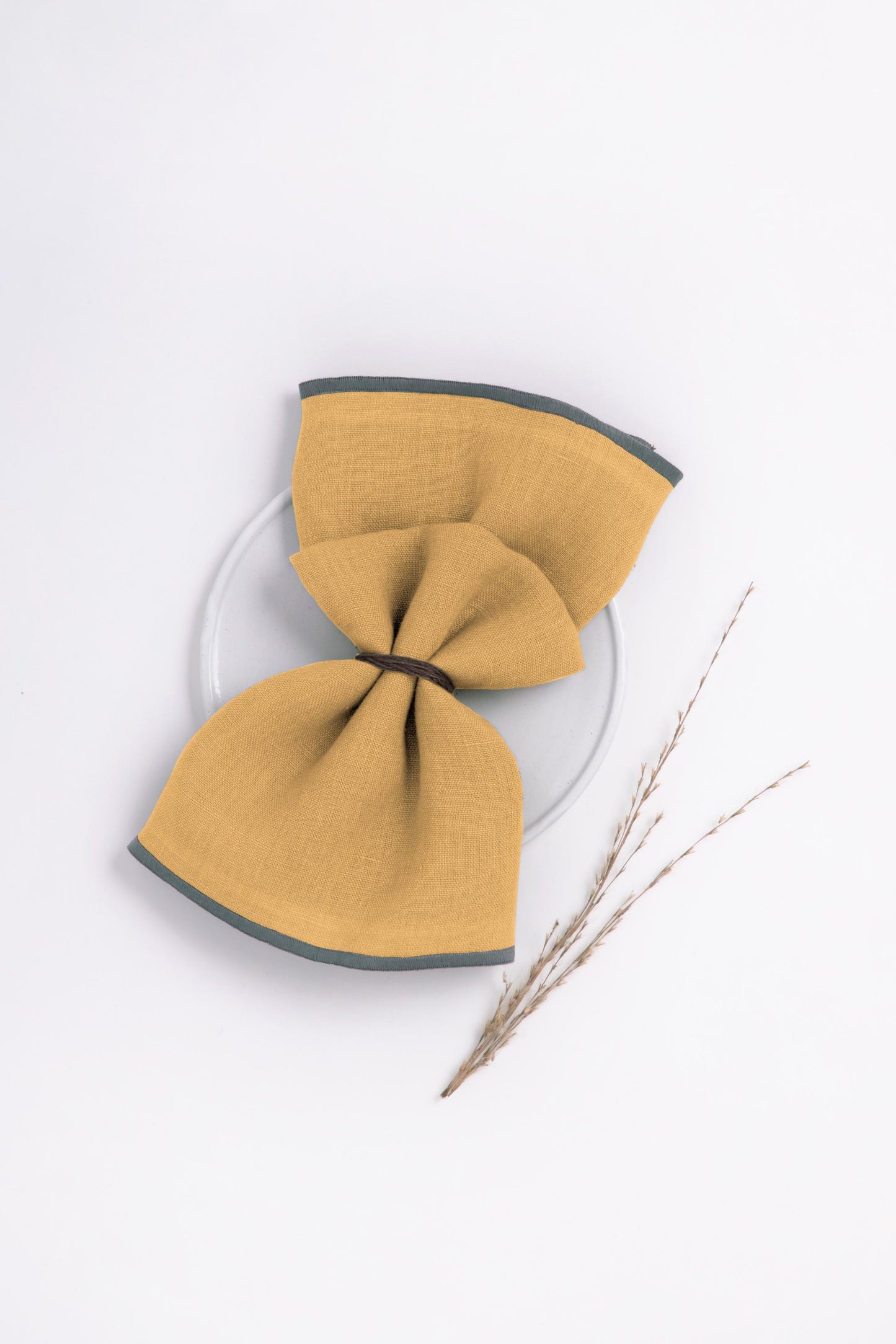 Linen Grey Needled Napkin Set