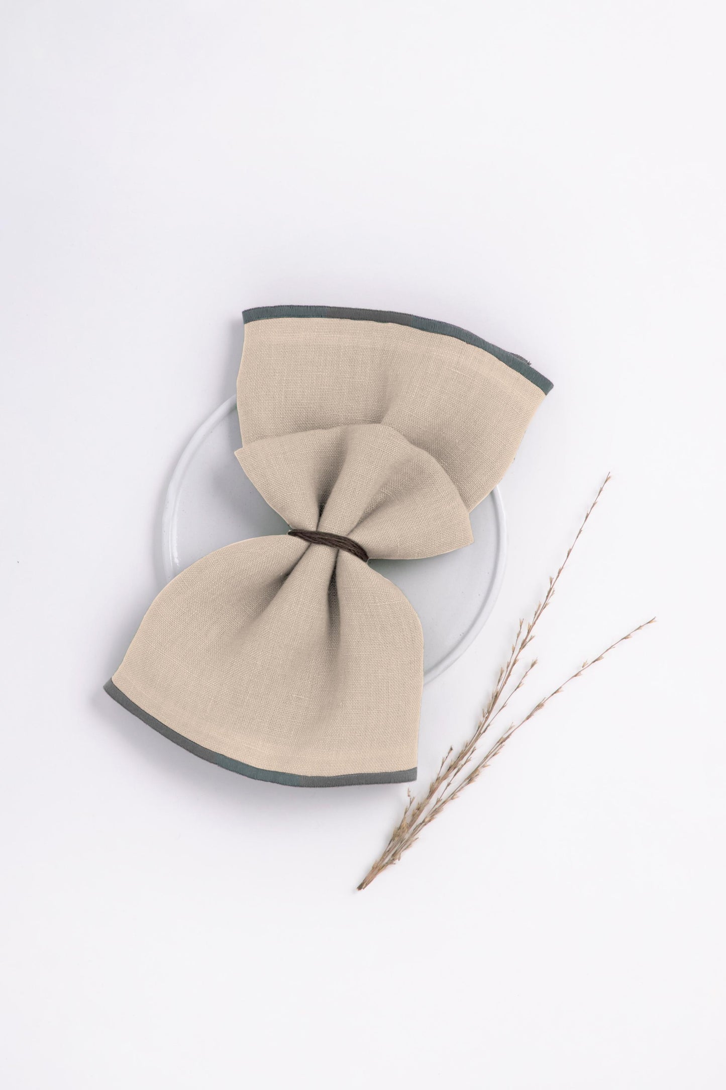 Linen Grey Needled Napkin Set