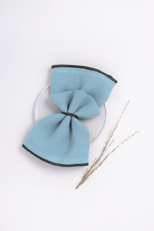 Linen Black Needled Napkin Set