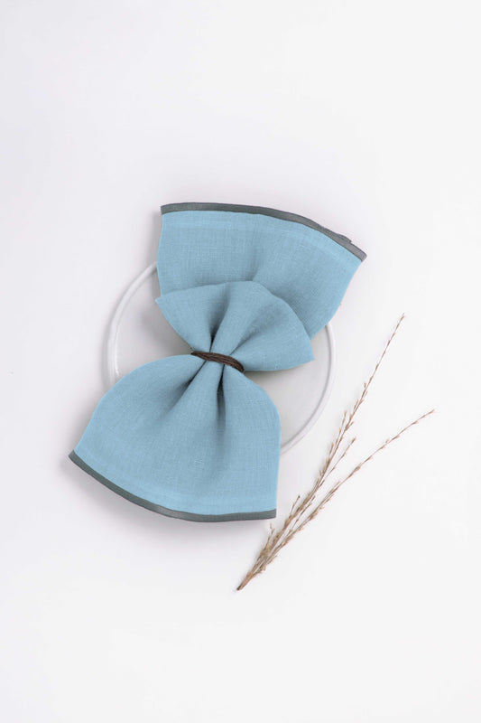 Linen Grey Needled Napkin Set