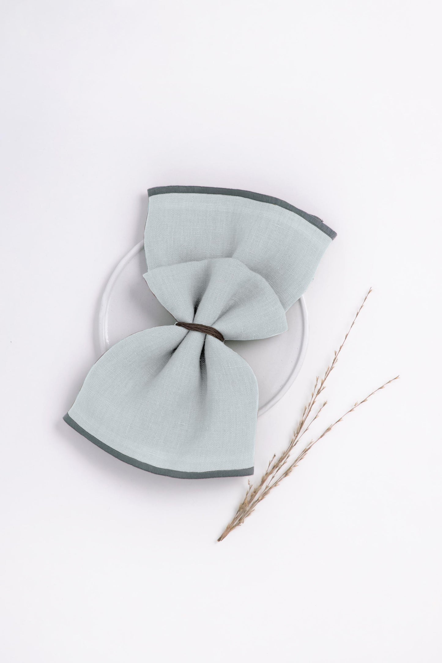 Linen Grey Needled Napkin Set