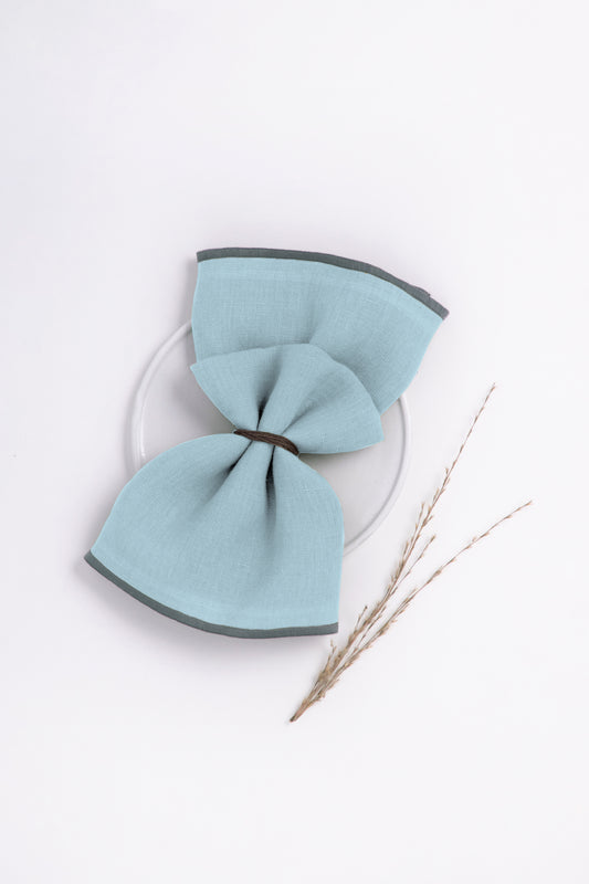 Linen Grey Needled Napkin Set