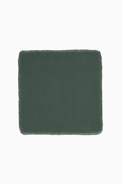 Linen Fringe Me Good Napkin Set-Bottle Green