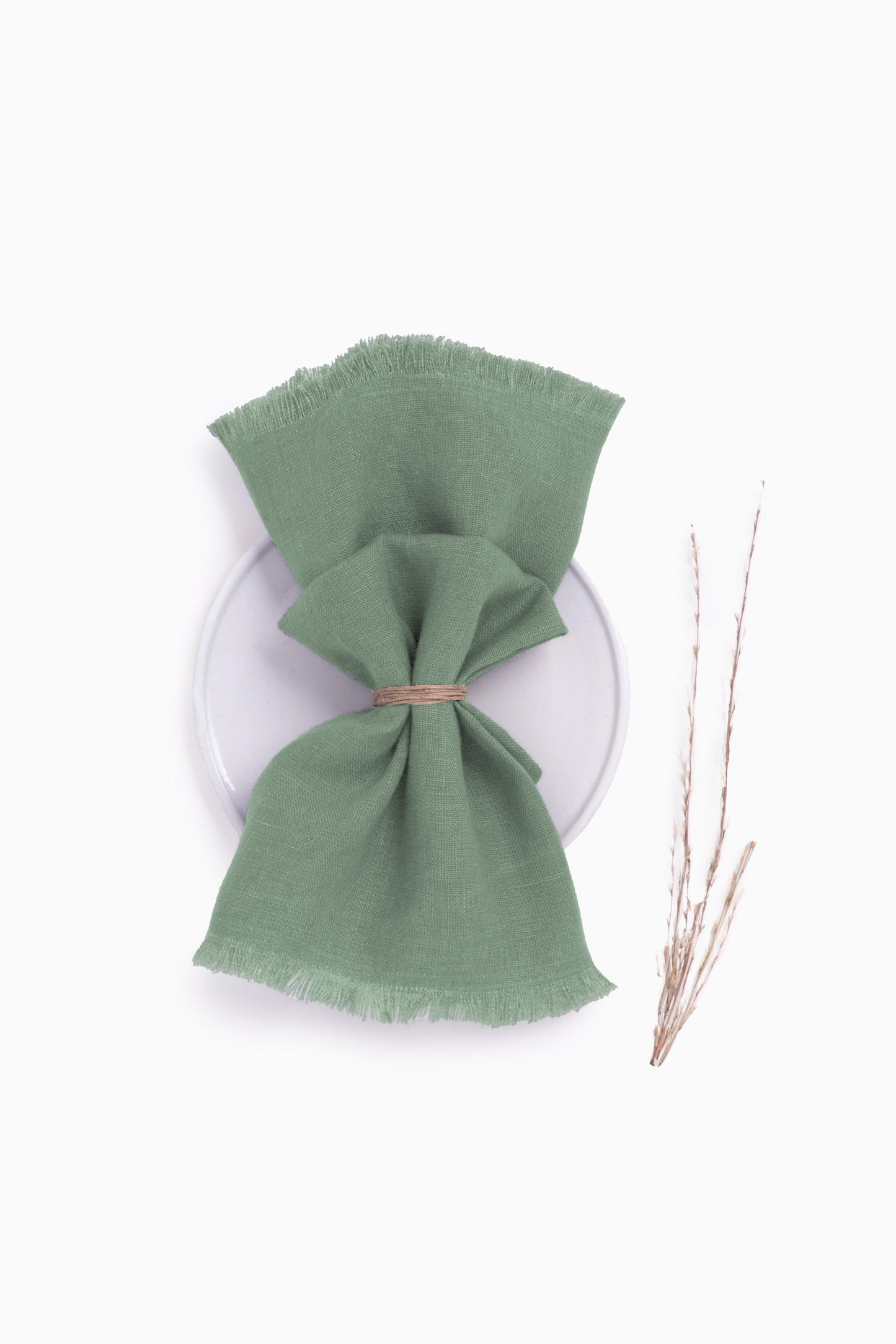 Linen Fringe Me Good Napkin Set-Oatmeal