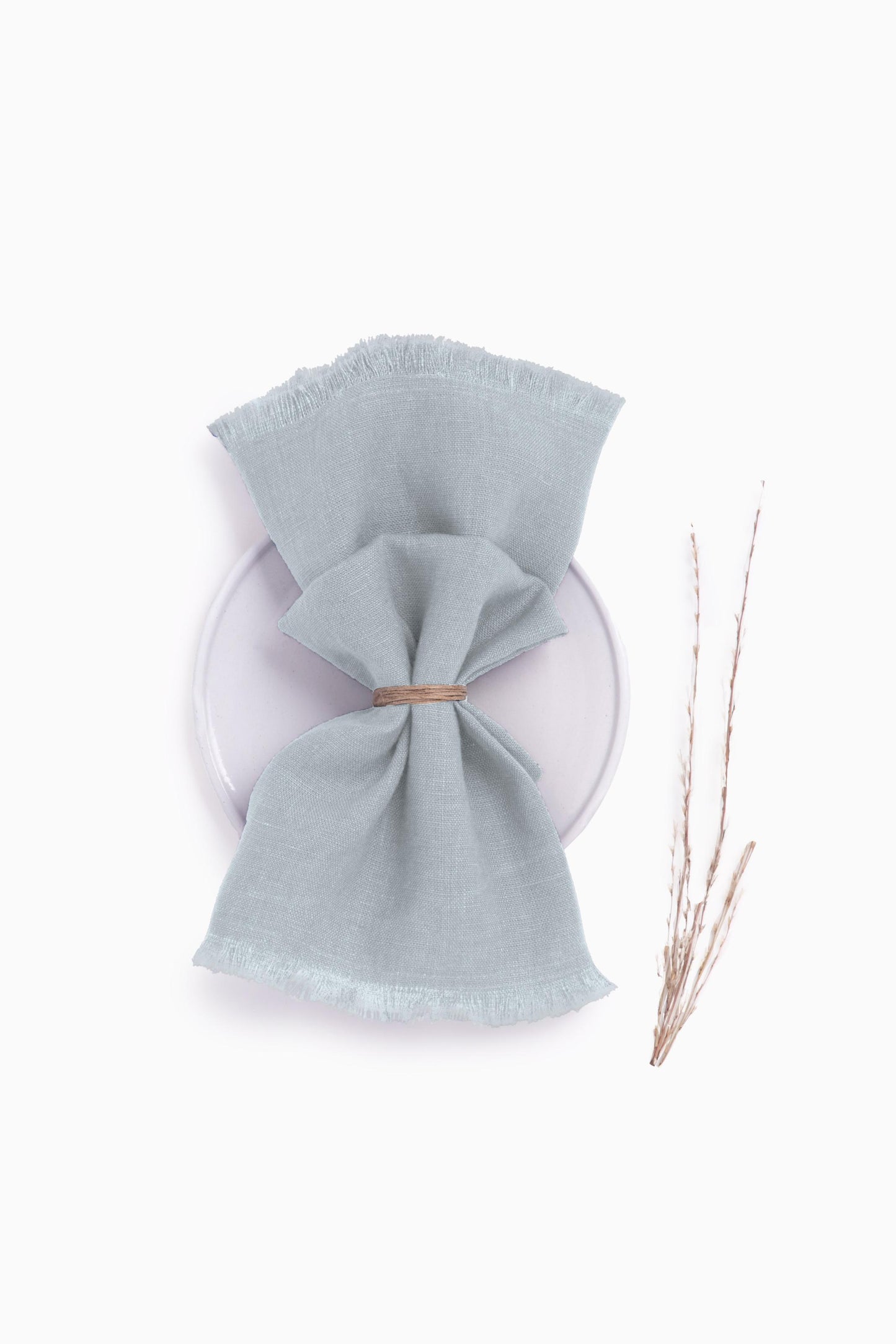 Linen Fringe Me Good Napkin Set-Oatmeal