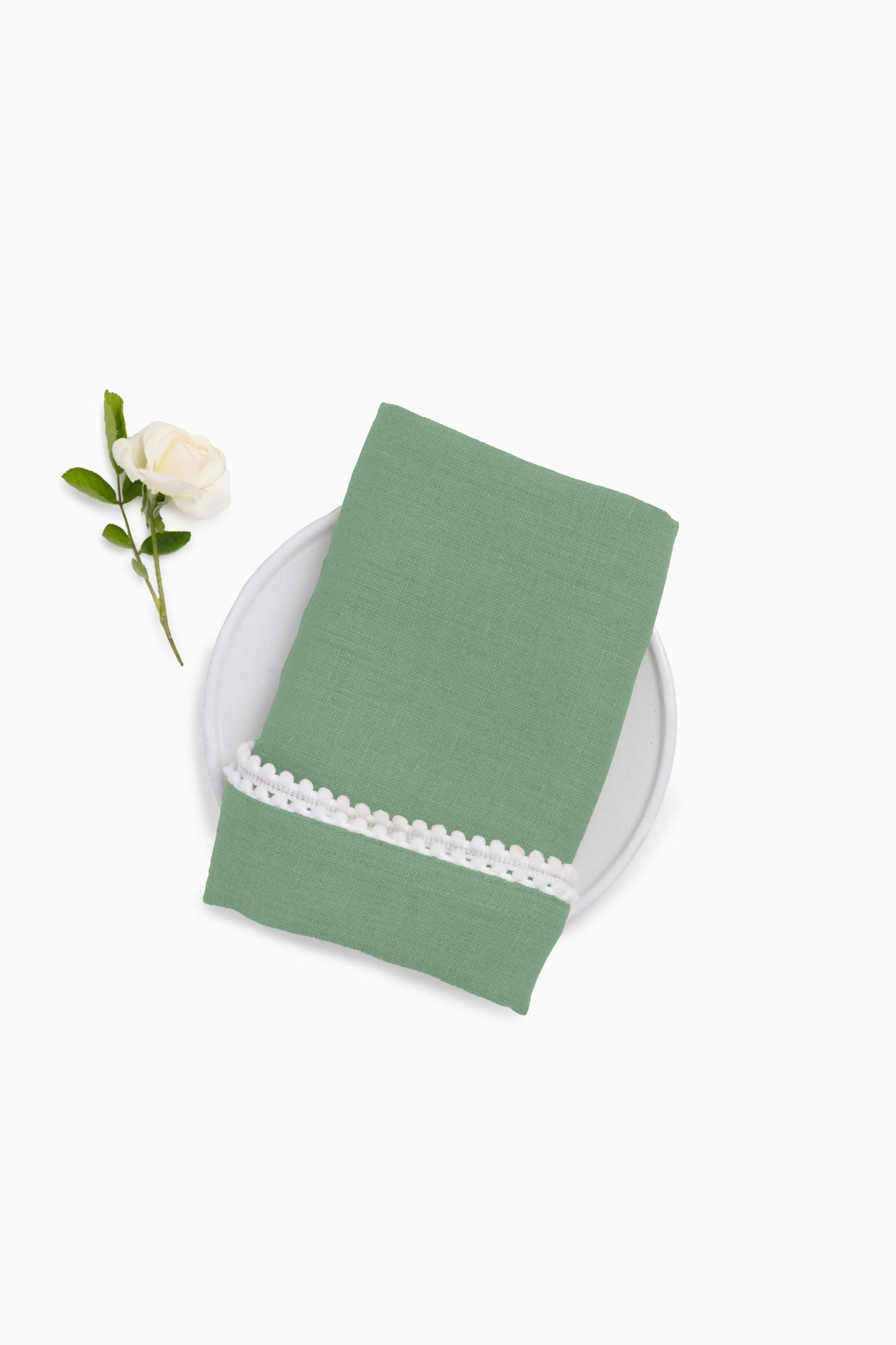 Linen Delight Lace Napkin Set-Moody Blue