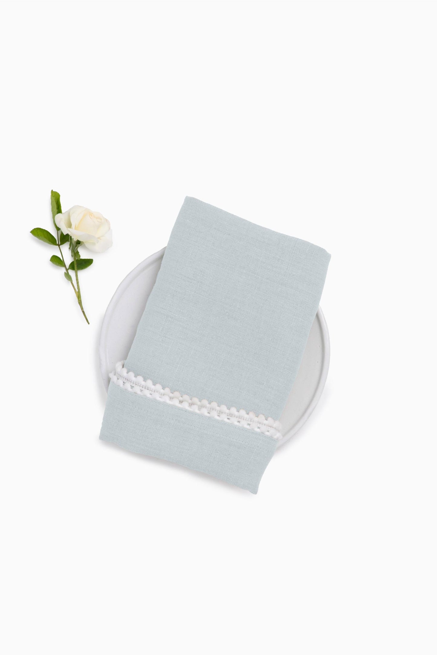 Linen Delight Lace Napkin Set-Moody Blue