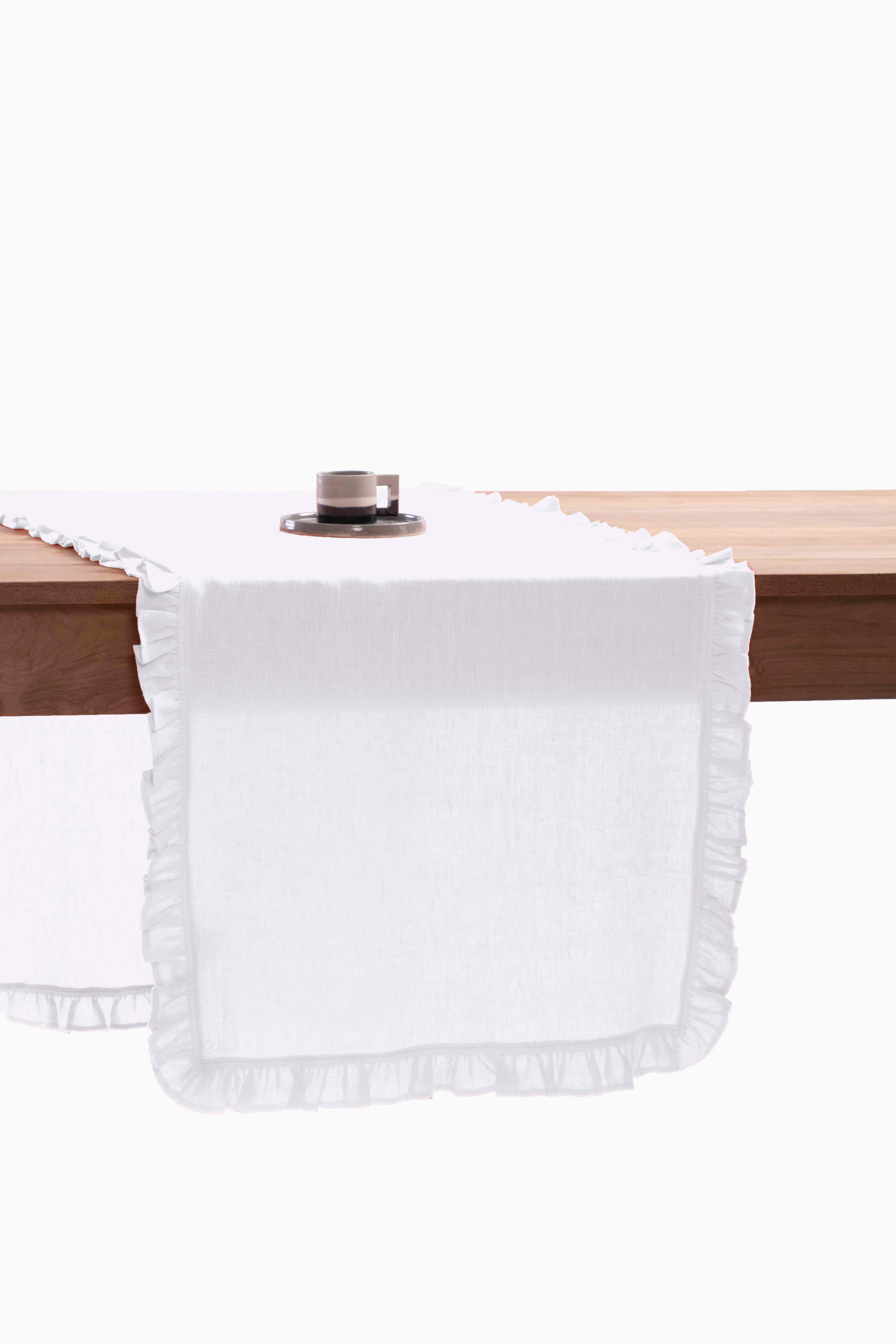Linen Ruffle Medley Table Runner