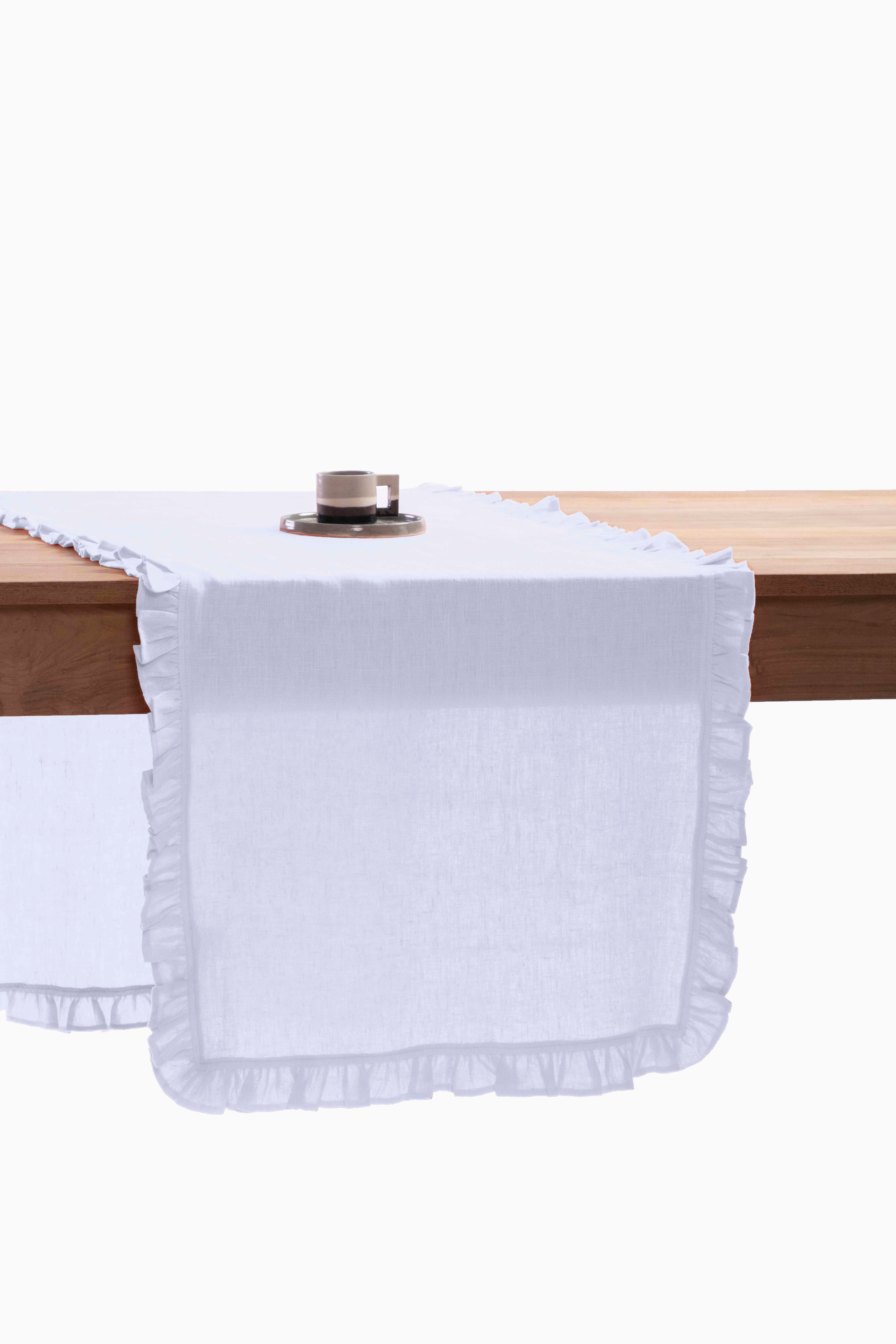 Linen Ruffle Medley Table Runner