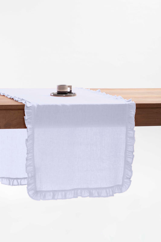 Linen Ruffle Medley Table Runner