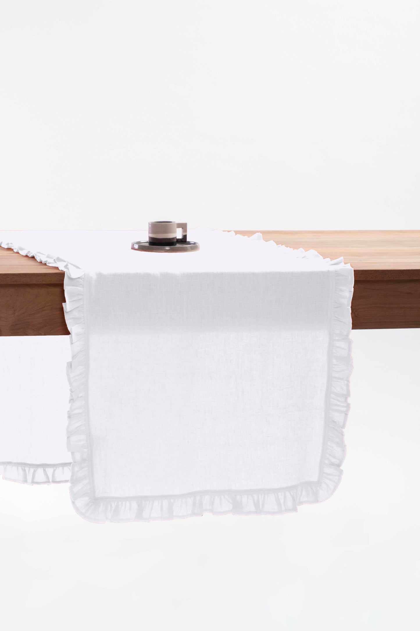 Linen Ruffle Medley Table Runner