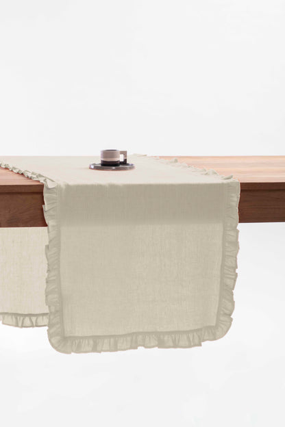 Linen Ruffle Medley Table Runner