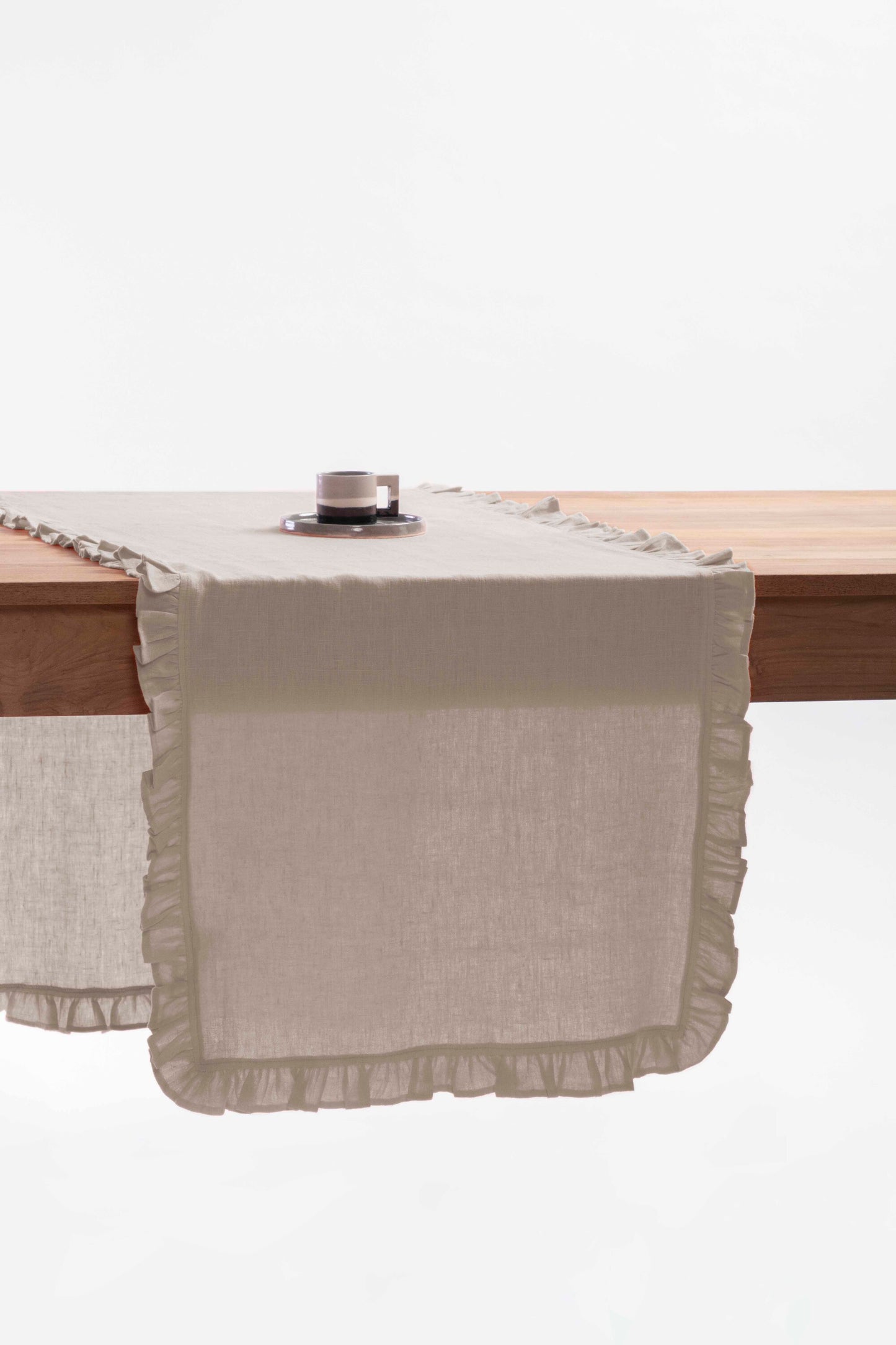 Linen Ruffle Medley Table Runner