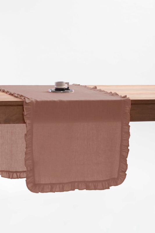 Linen Ruffle Medley Table Runner