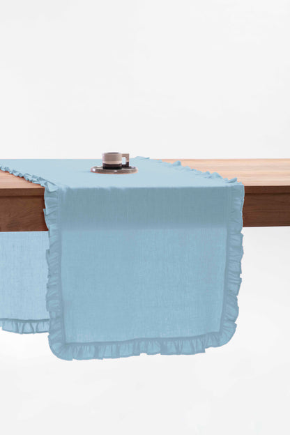 Linen Ruffle Medley Table Runner