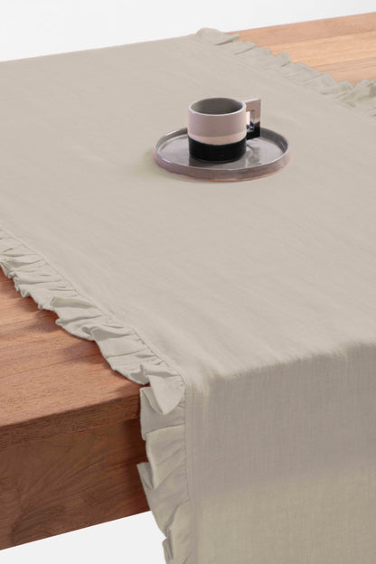 Linen Ruffle Medley Table Runner