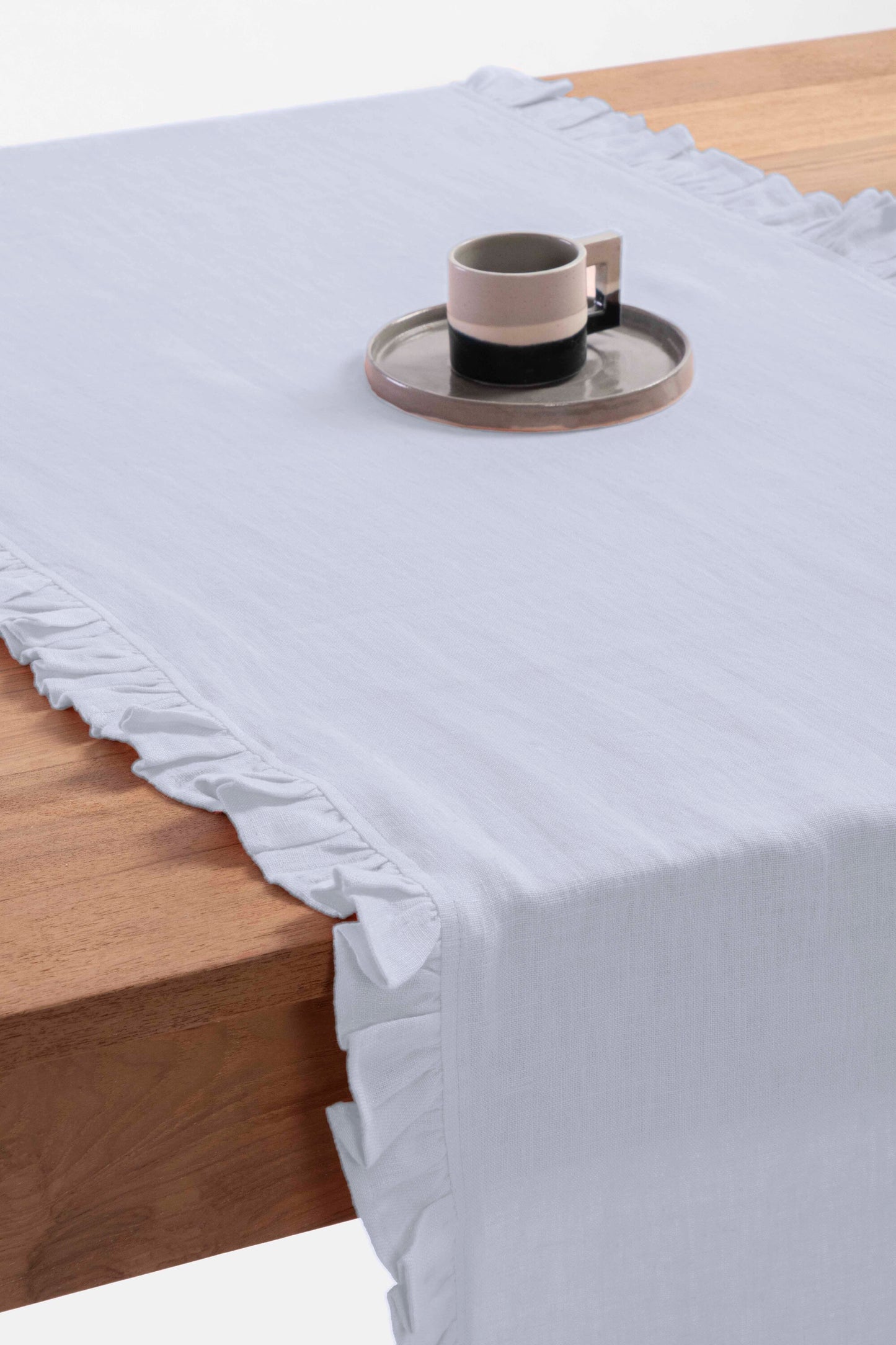 Linen Ruffle Medley Table Runner