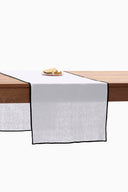 Linen Black Needled Table Runner