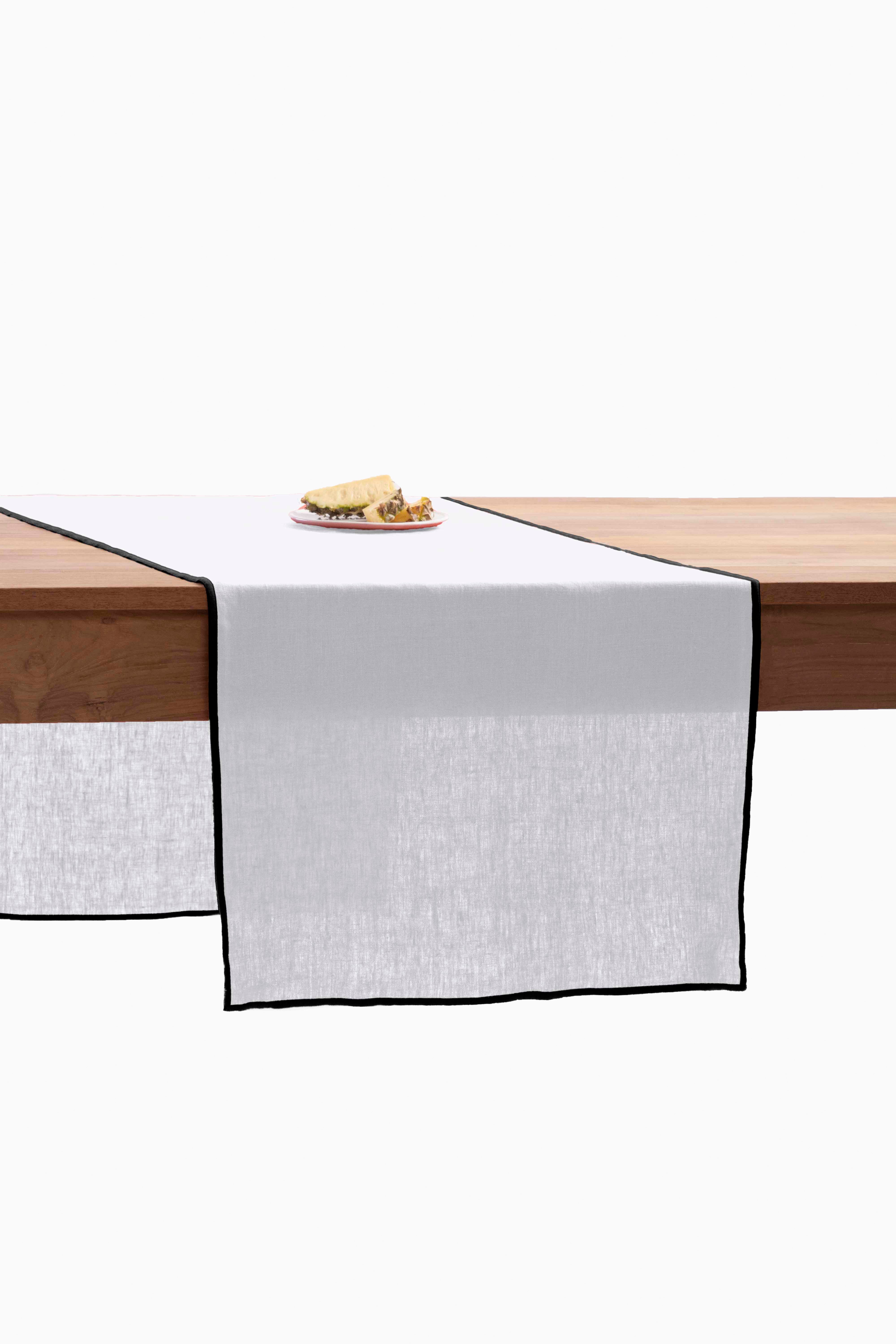 Linen Black Needled Table Runner