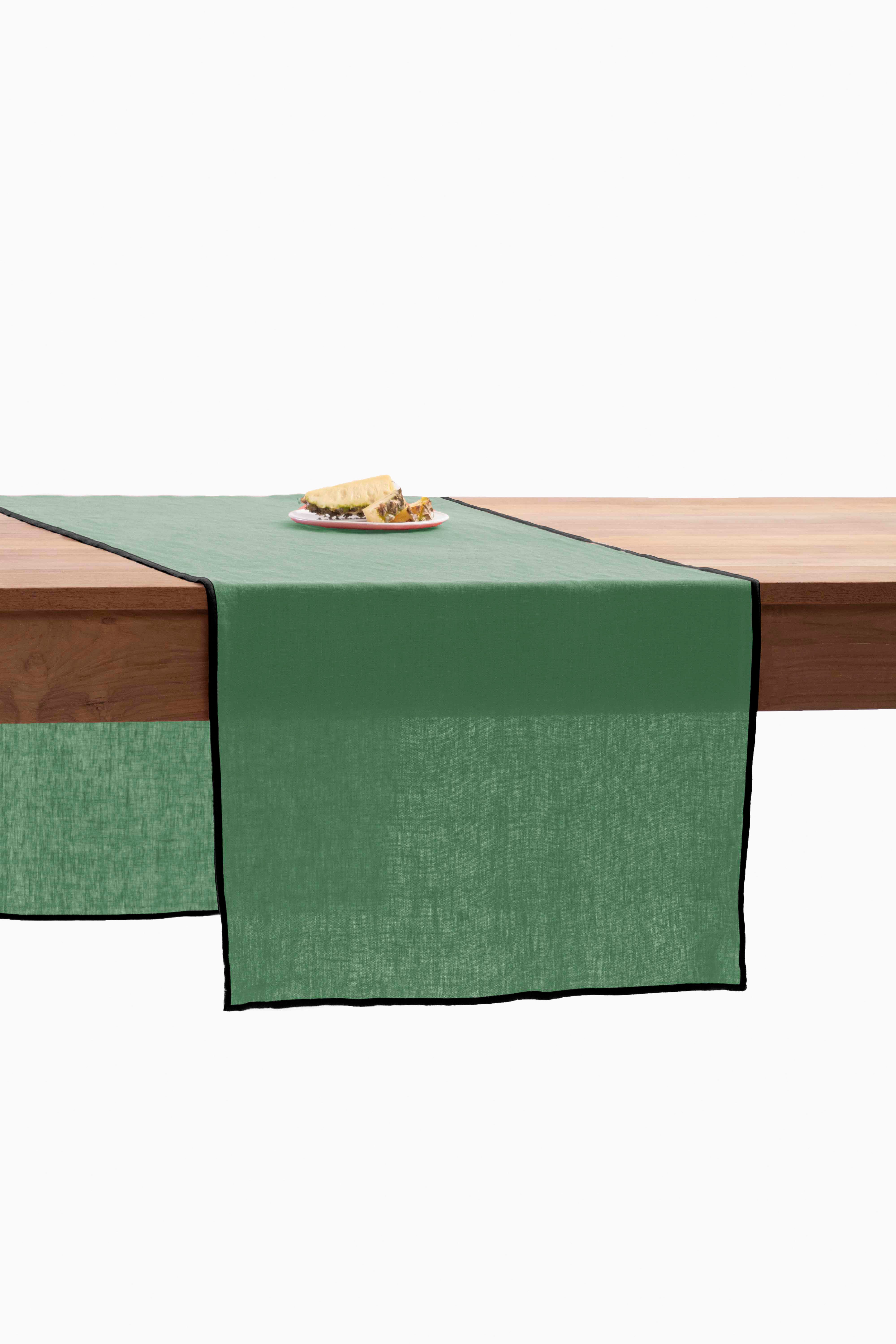 Linen Black Needled Table Runner