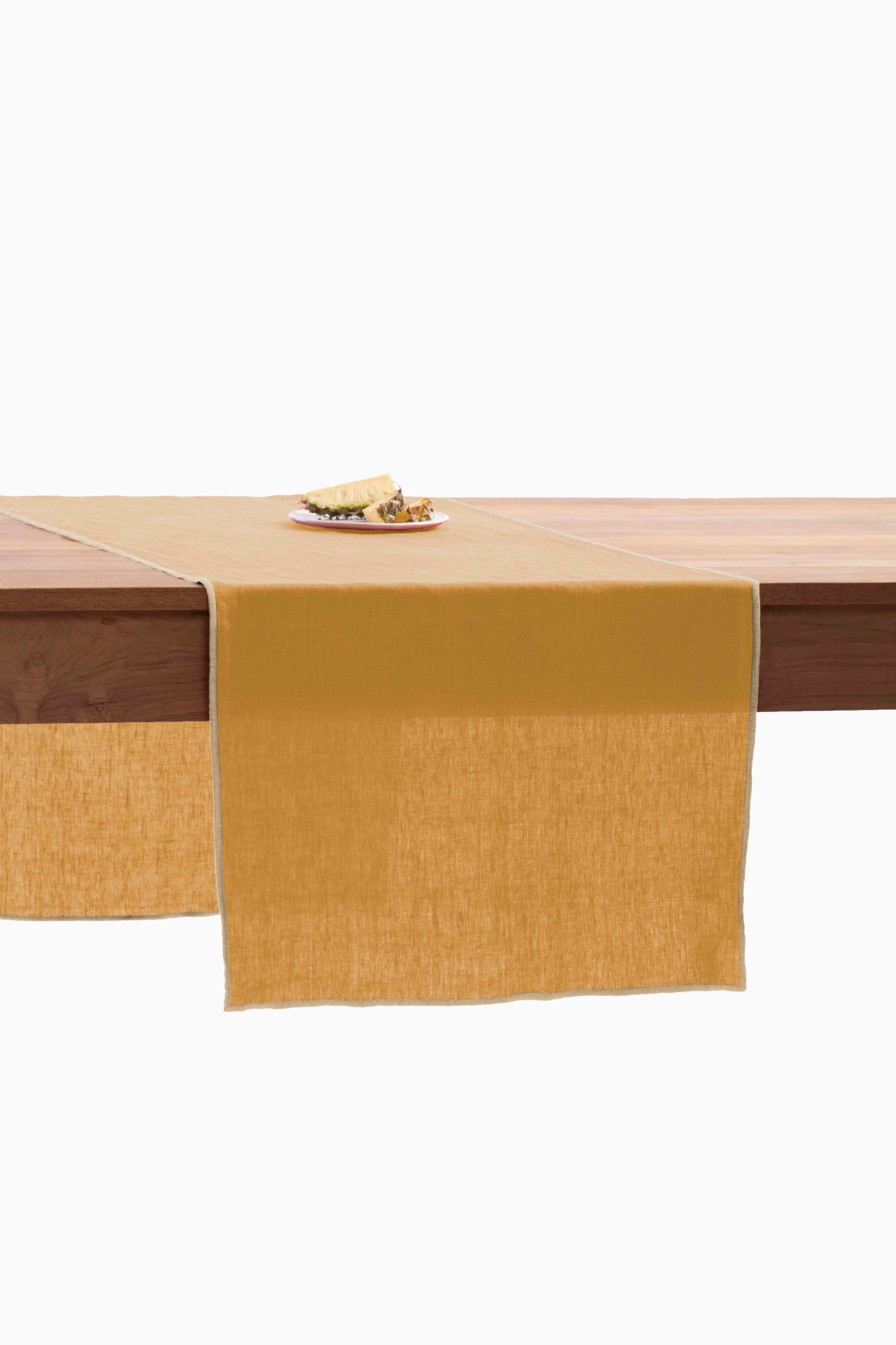 Linen Natural Needled Table Runner