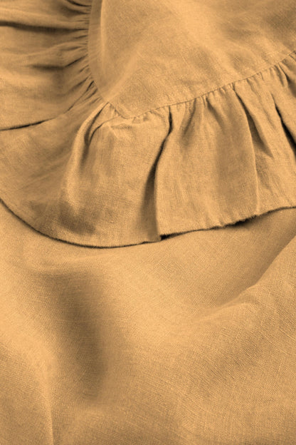 Linen Ruffle Medley Placemat Set-Dusty Gold