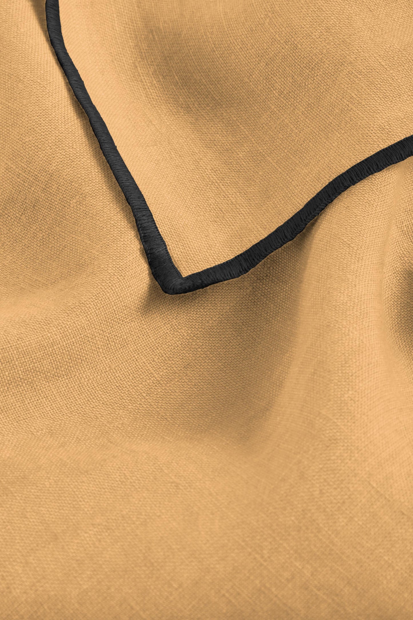 Linen Black Needled Napkin Set-Dusty Gold