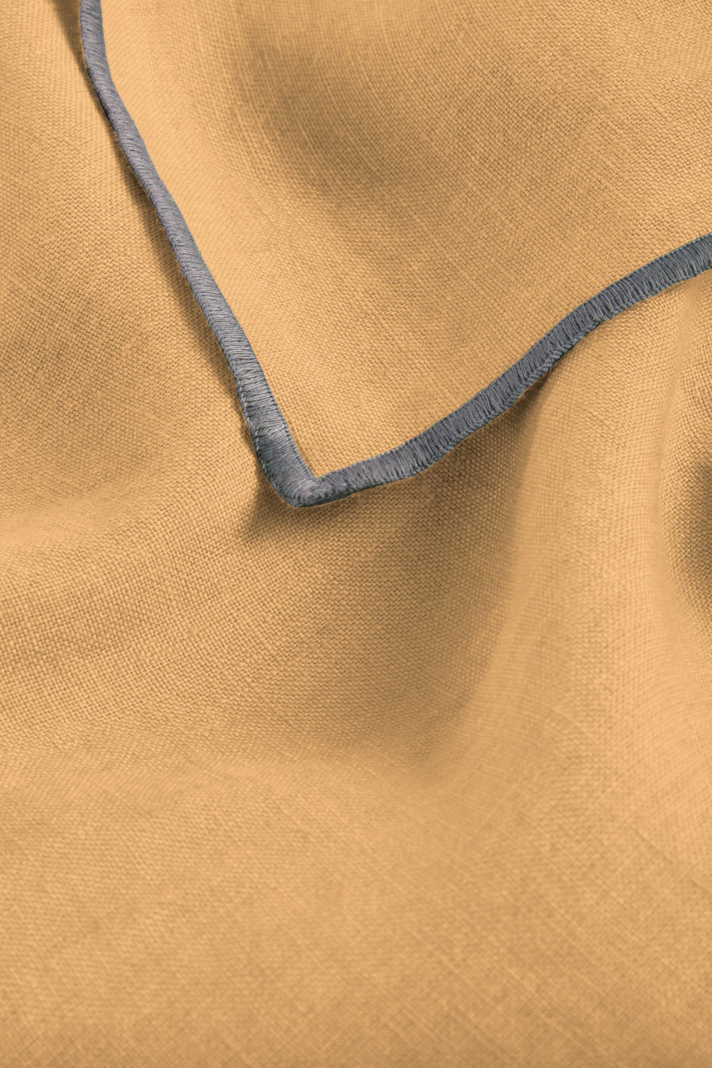 Linen Grey Needled Placemat Set-Dusty Gold