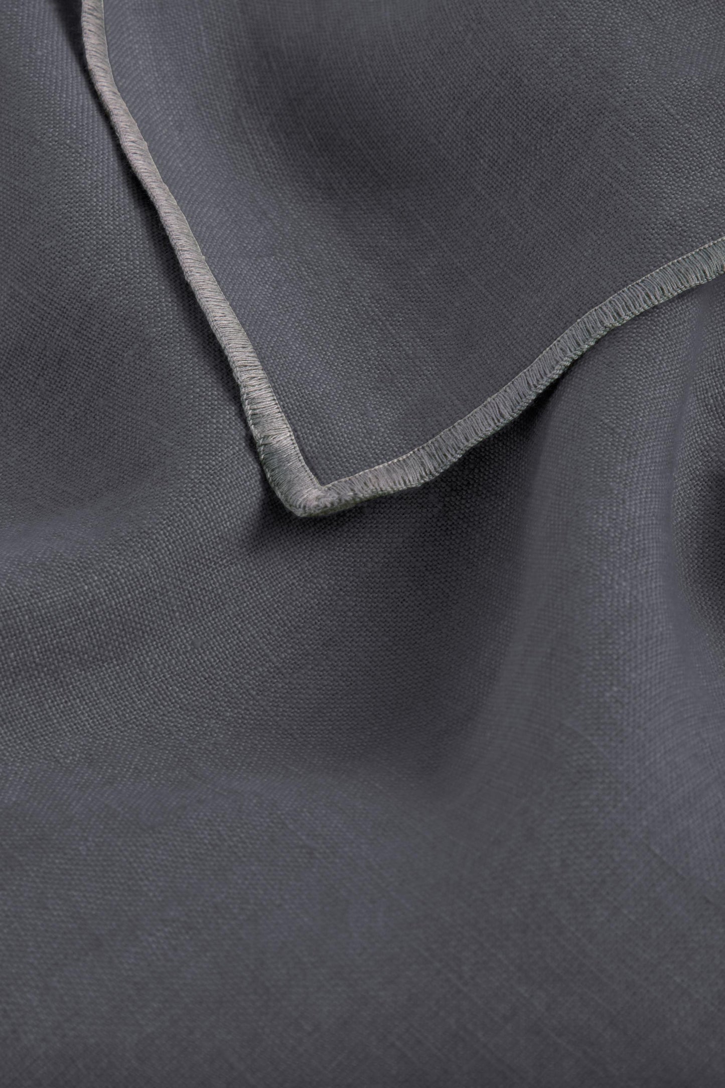 Linen Grey Needled Placemat Set-Charcoal Grey