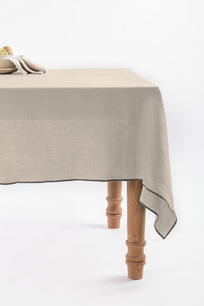 Linen Grey Needled Tablecloth