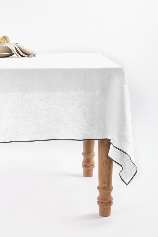 Linen Grey Needled Tablecloth