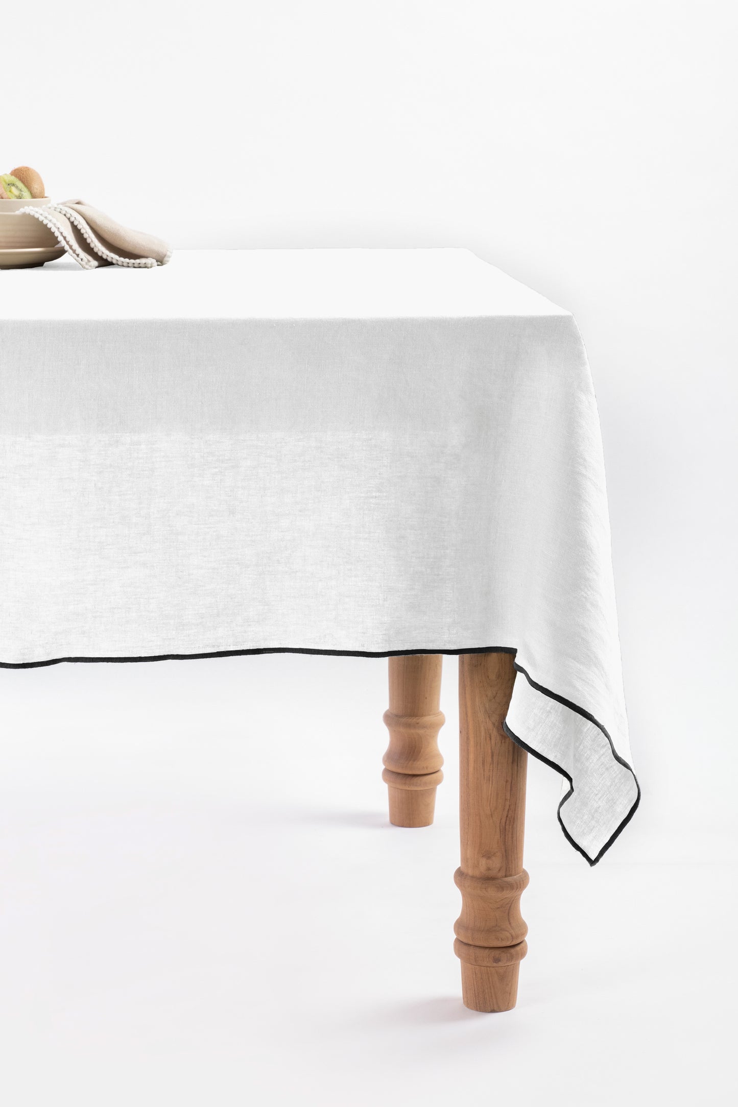 Linen Black Needled Tablecloth