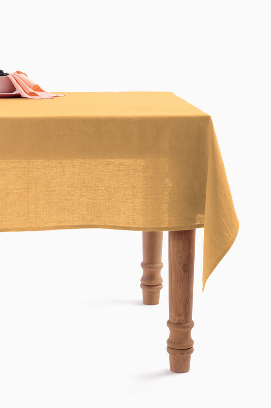 Linen Slumber Solid Tablecloth-Dusty Gold