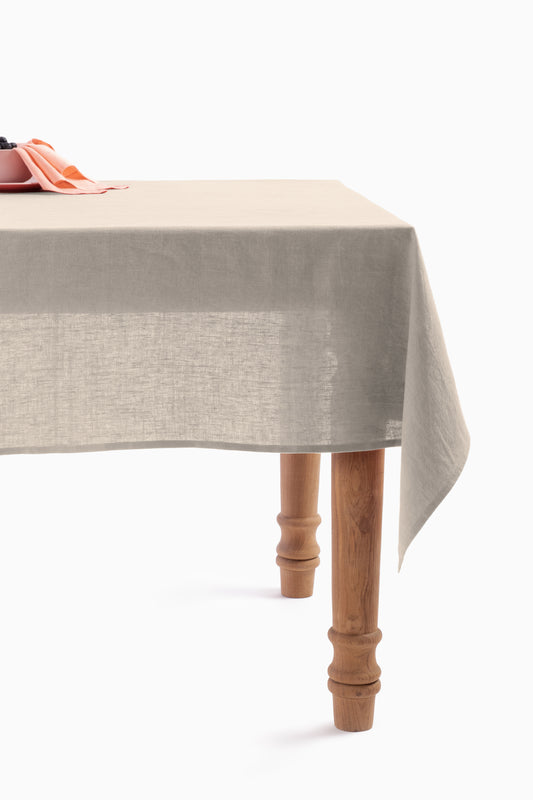 Linen Slumber Solid Tablecloth-Oatmeal