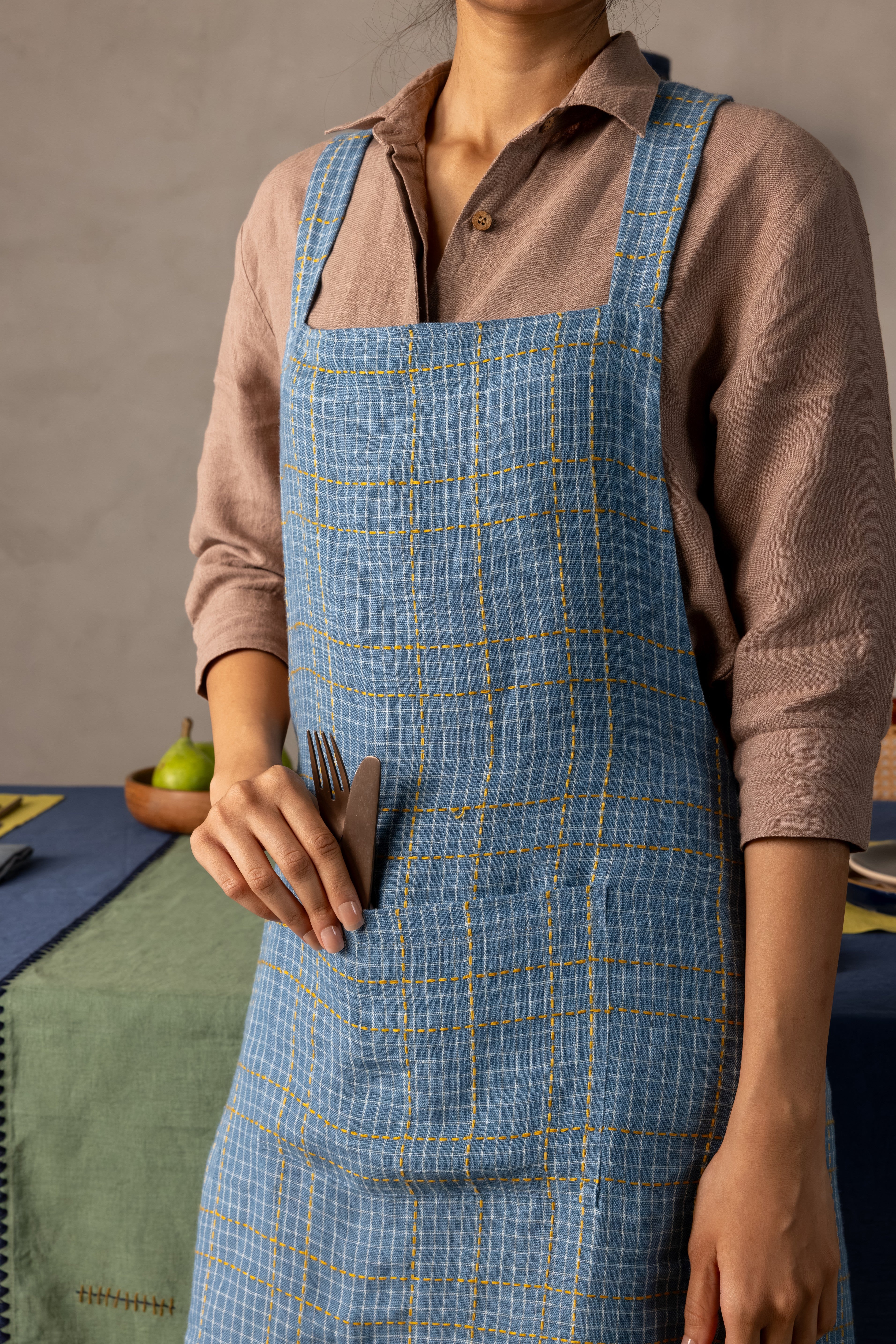 Linen Tetris Apron