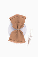 Linen Fringe Me Kantha Napkin Set