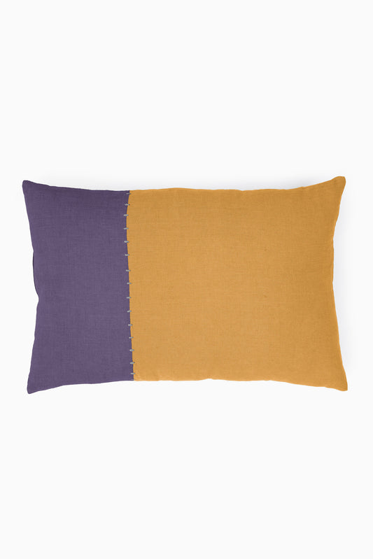 Linen Better Together Cushion Cover/Pillowcases-Dusty Gold+Blackberry Wine