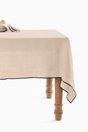 Linen Black Needled Tablecloth