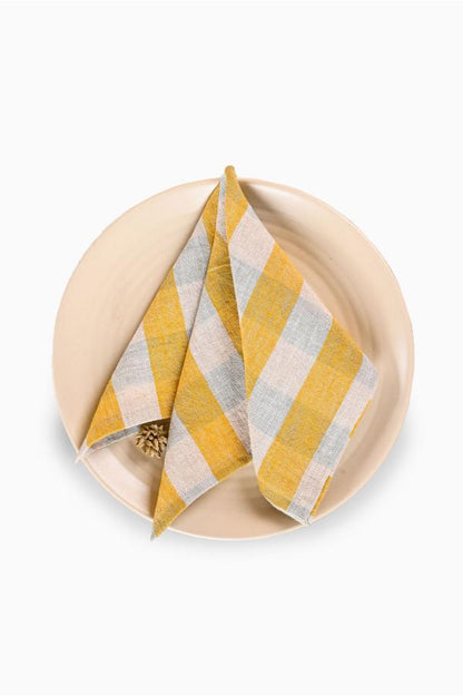 Linen Clara Napkin Set-Mustard Clara