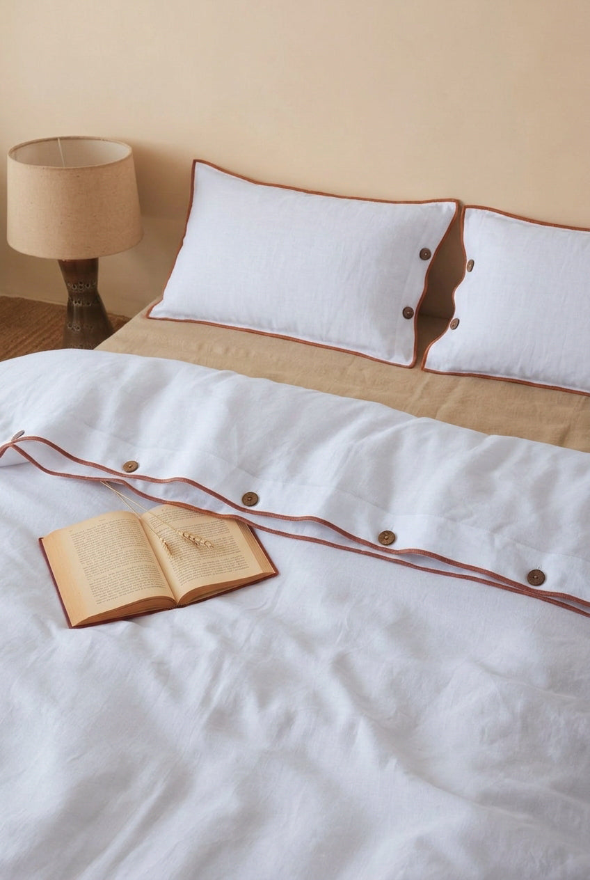 Linen Orange Needled Duvet Cover